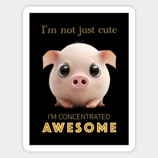 Pig Concentrated Awesome Cute Adorable Funny Quote Magnet